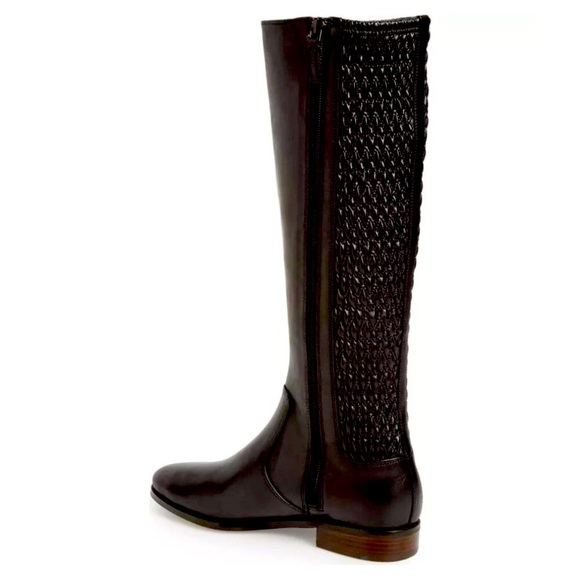 Cole Haan Elverton Tall Riding Boots Leather Black Quilted Women's 8.5 - Picture 2 of 5